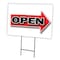 Signmission Giant Right Open Arrow Yard & Stake outdoor plastic coroplast window, C-2436 Giant Right Open Arrow C-2436 Giant Right Open Arrow - alternate 1